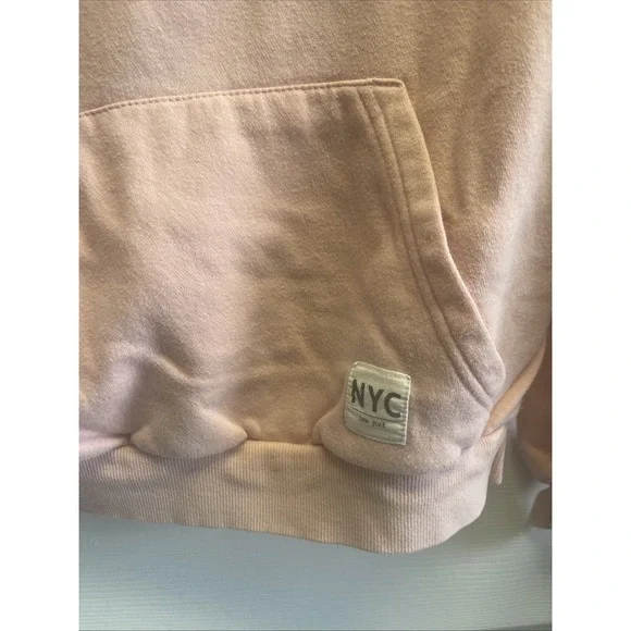 H&M Juniors Hoodie Size 16/18 Baby pink NYC soft Comfy Girly - Picture 2 of 6